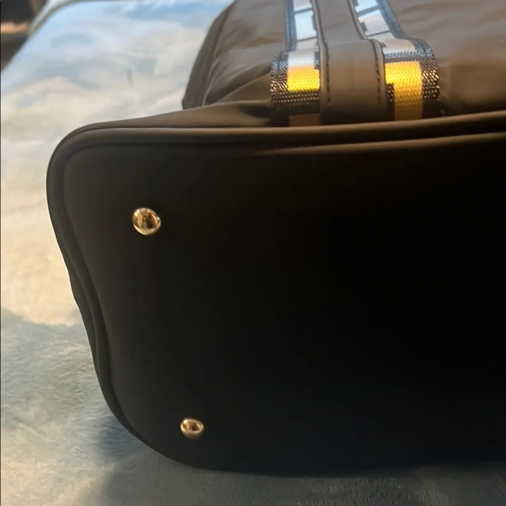 Versace Black and Gold Duffel Bag with Medusa Logo